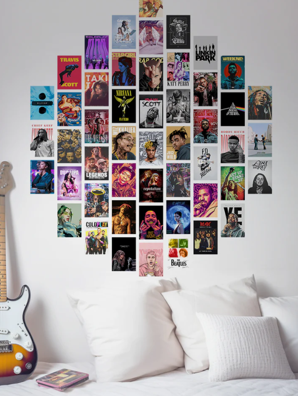 a guitar wall hanging on a wall