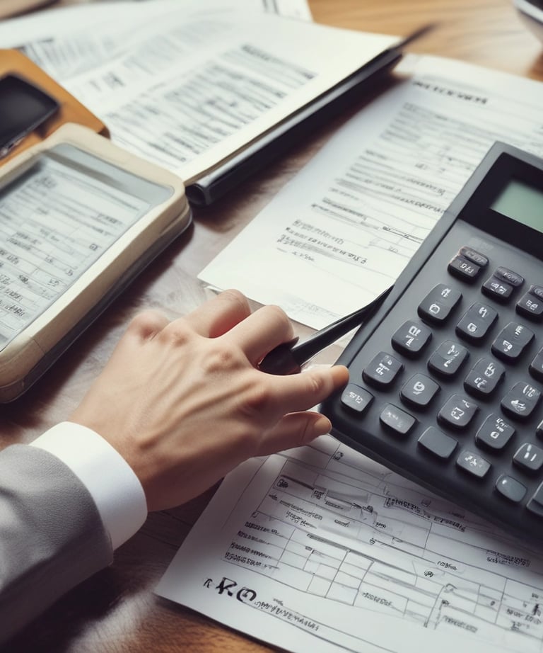 The image features a window display with bold, handwritten text reading 'PAY YOUR TAX NOW HERE!' A vintage car is visible in the reflective glass, along with a partial shadow or silhouette of a person. The background shows a street scene with a building.