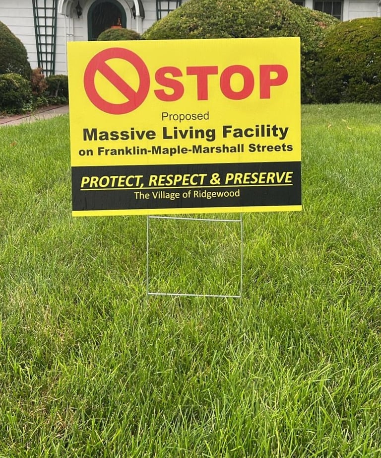 Stop Massive Living Facility Lawn Sign