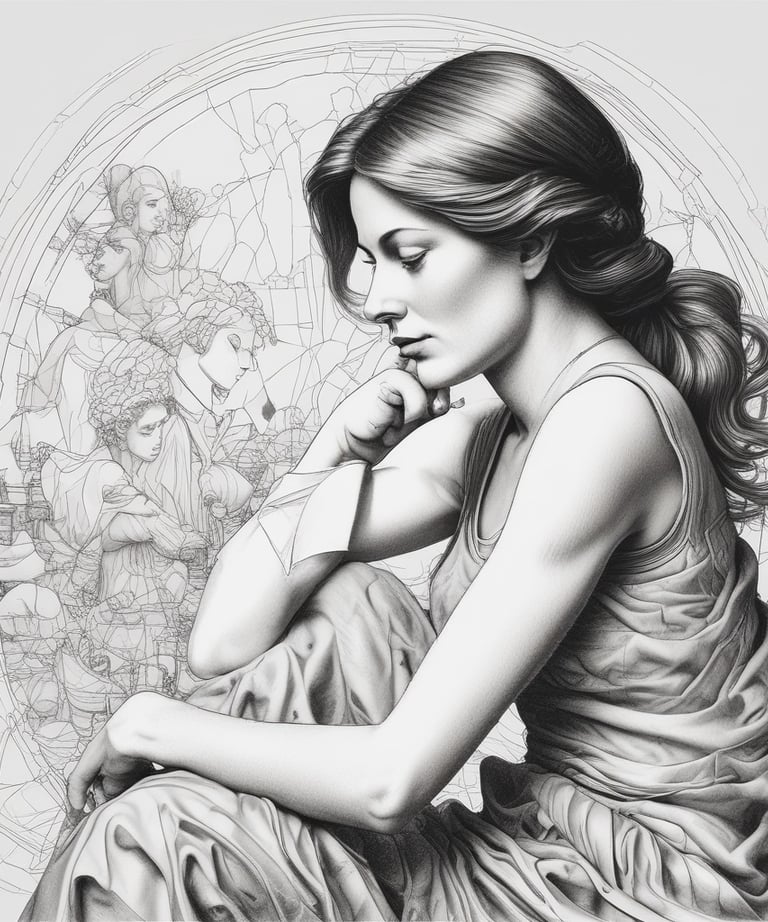 A serene person sitting cross-legged in a sunlit room, eyes closed, surrounded by soft natural light and gentle greenery.