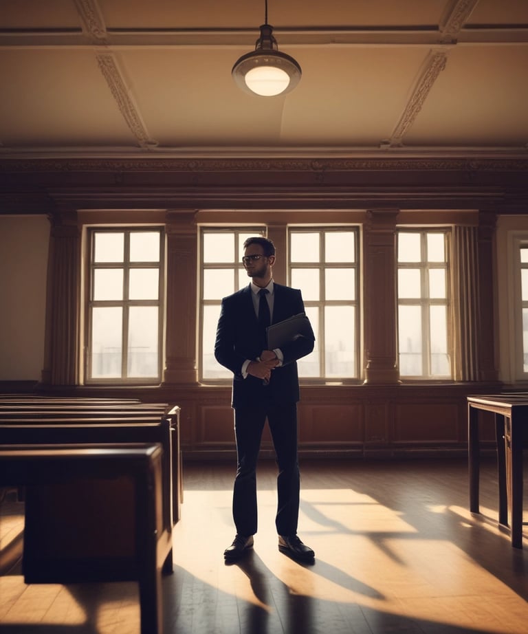 A close-up view of an exterior building wall with horizontal paneling painted in a soft pink color. The central focus is a large rectangular plaque stating 'LAW OFFICE 823' in bold letters. The paneling and design suggest a historical or vintage style.
