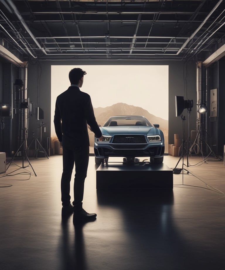 Four small, white robot figures are sitting in a row, each with a laptop in front of them. They have round bodies and blue accents, with 'AI' displayed on their chests. The background is minimal and light gray, emphasizing the robots and their computers.