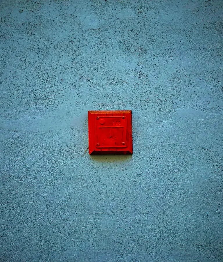 A red square painted on a wall