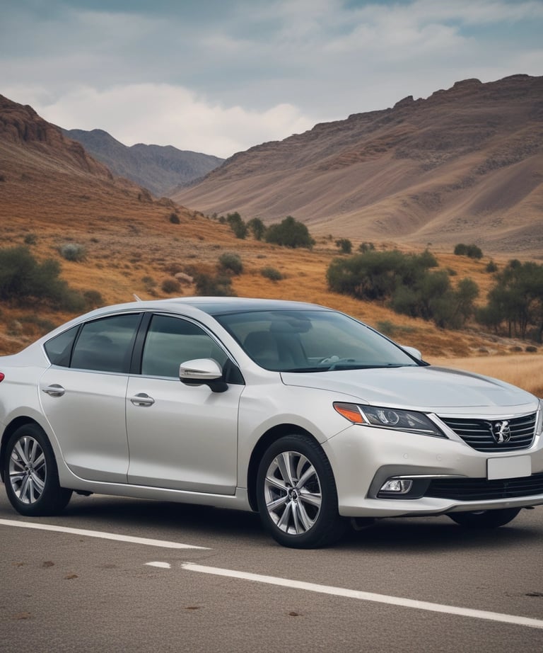 A tall sign with the words 'AUTORENTAT 24h.' is mounted on a pole against a clear blue sky. The sign is supported by a metal frame, and there are lights attached to it, indicating that it might be illuminated at night.