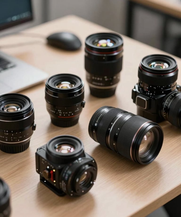 Clean photography of high-tech gear arranged on a desk, highlighting innovation and modern work culture.