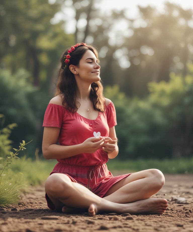 Close-up of hands writing in a journal with soft natural light.
