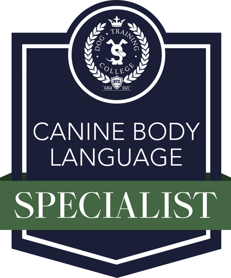 Canine body language specialist dog trainer badge 
