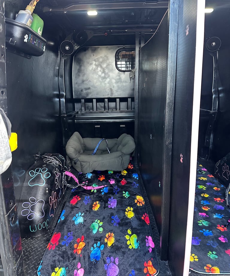 Safe, fully equipped dog transport van for group dog walks in Stourbridge.