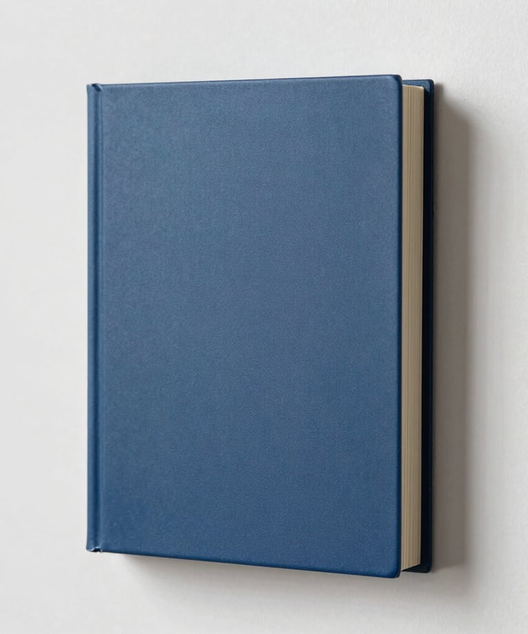 Sebuah rak buku aluminium minimalis berwarna biru matte yang dipasang di dinding putih bersih, menampilkan gaya Skandinavia yang kuat.