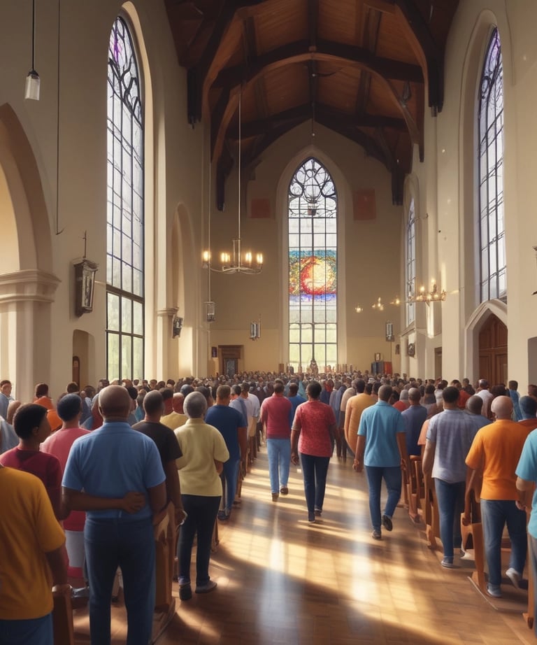 Pastor Timothy L. Maddox Sr. warmly greeting church members after service.