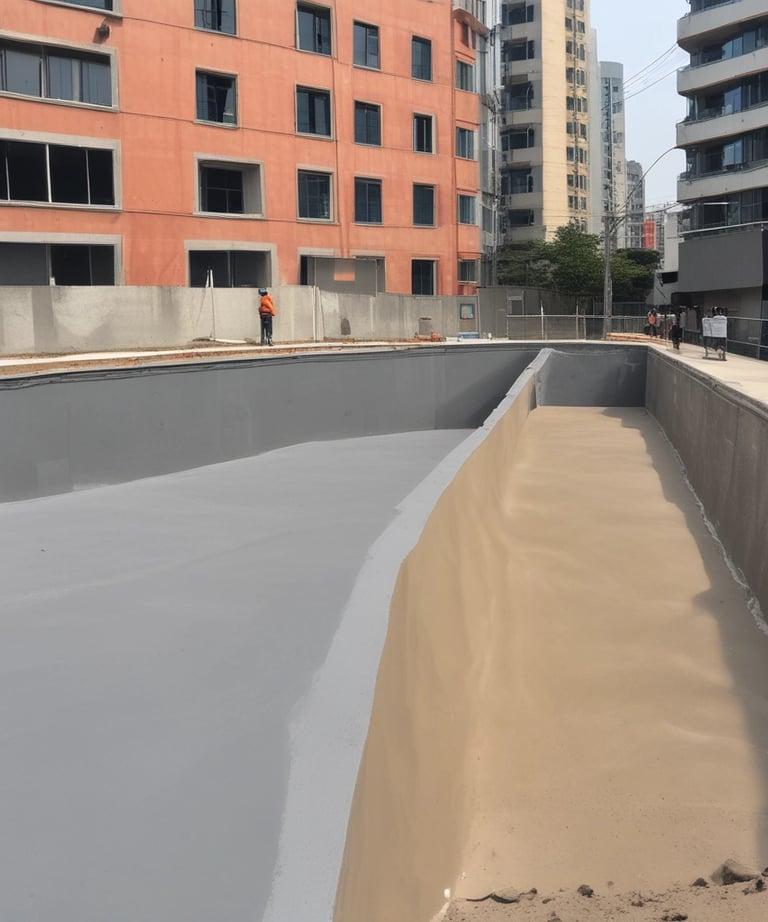 Close-up of a smooth, glossy epoxy floor in a modern commercial space in Jaipur.