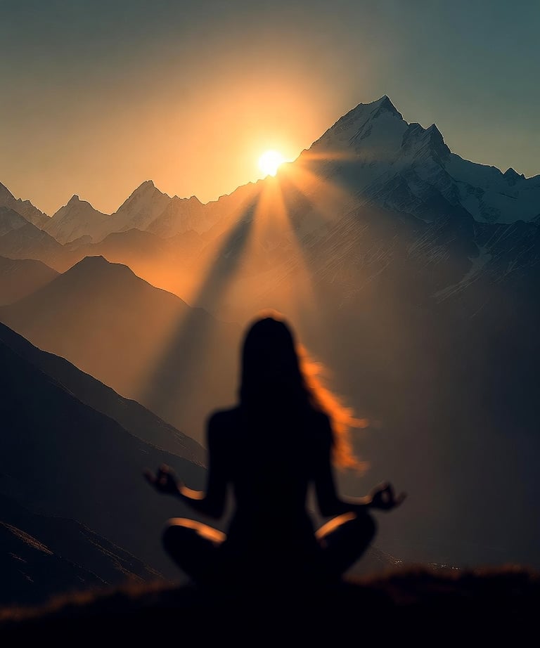 A Yogi sits in meditation
