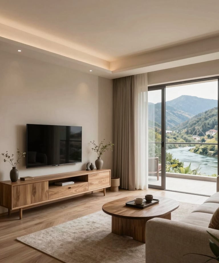 Before-and-after photos showing a sleek apartment renovation completed by clearnest.