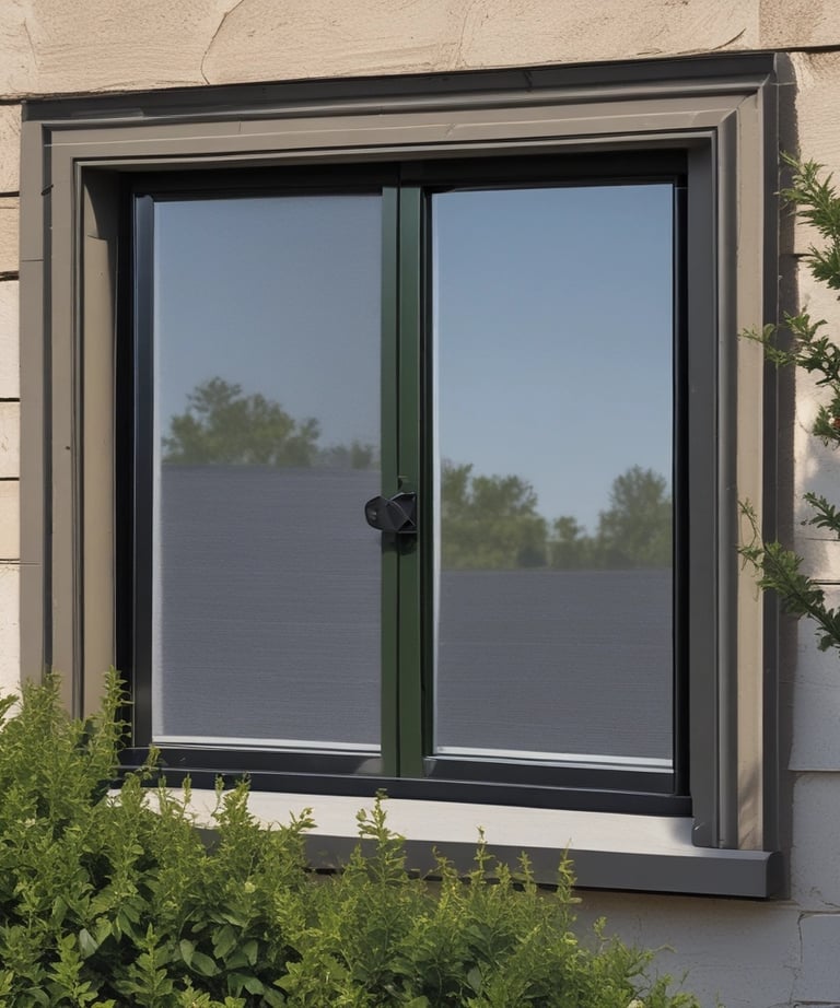 Side-by-side comparison showing a faded old screen next to a crisp new solar screen.