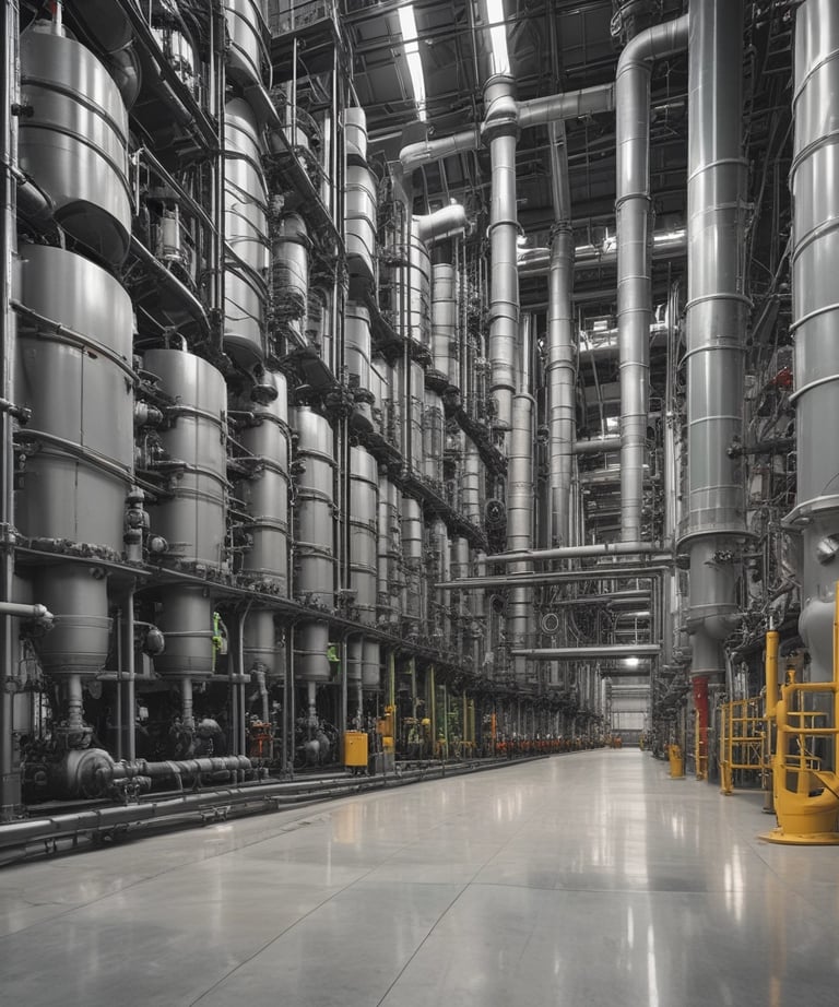 Close-up of a consultant discussing petrochemical solutions with a client over blueprints.