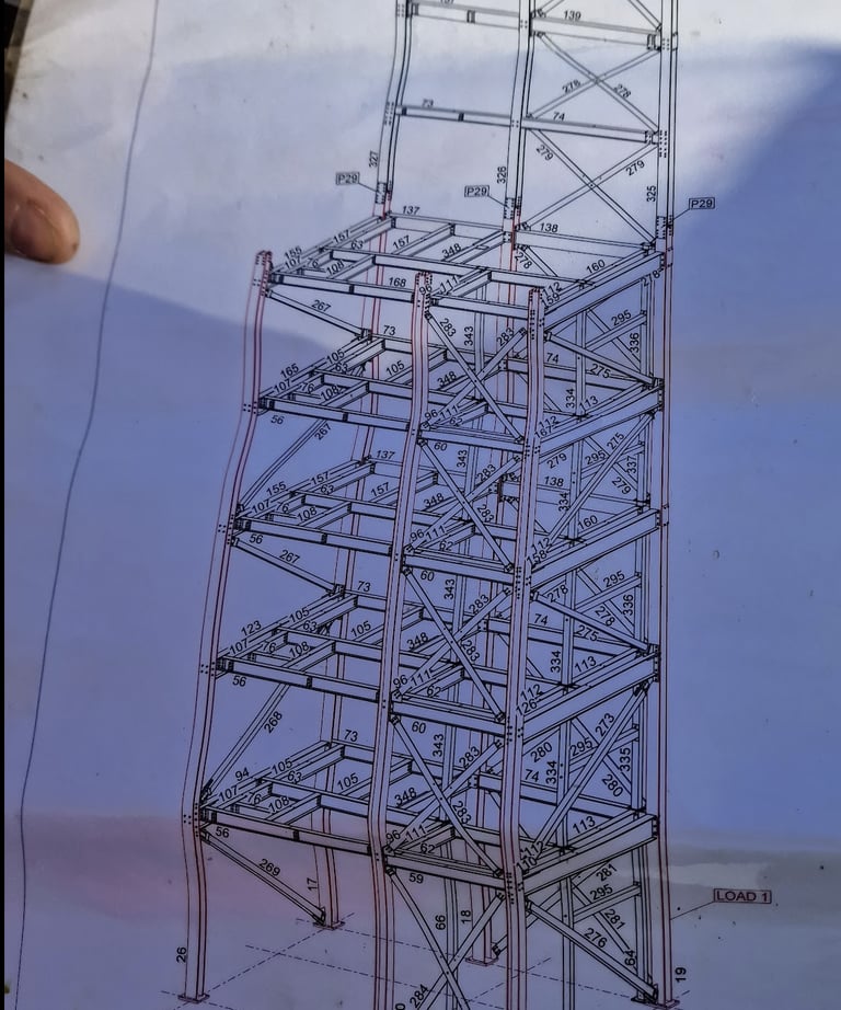 Drawing of teh steel building