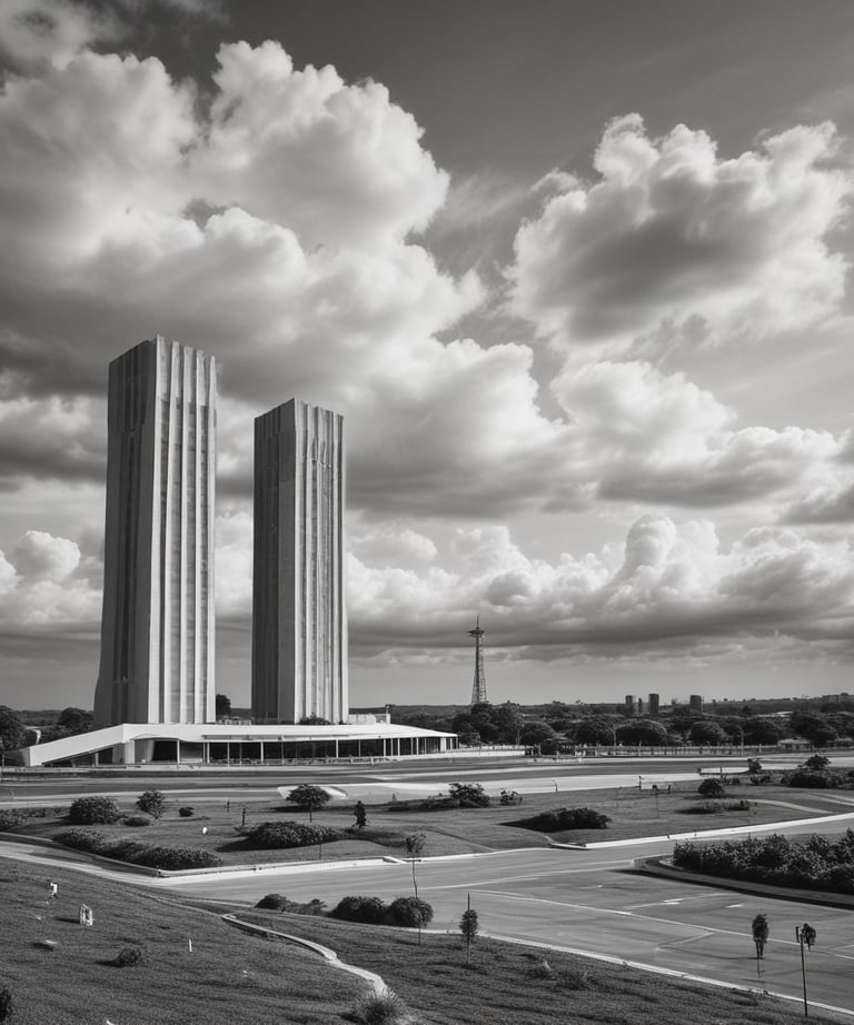 A dimly lit street scene at night features a brick building with a neon sign displaying the words 'INCOME TAX' in red and 'NOTARY PUBLIC' in green. A streetlight illuminates the space immediately around it, creating a contrast with the dark surroundings.
