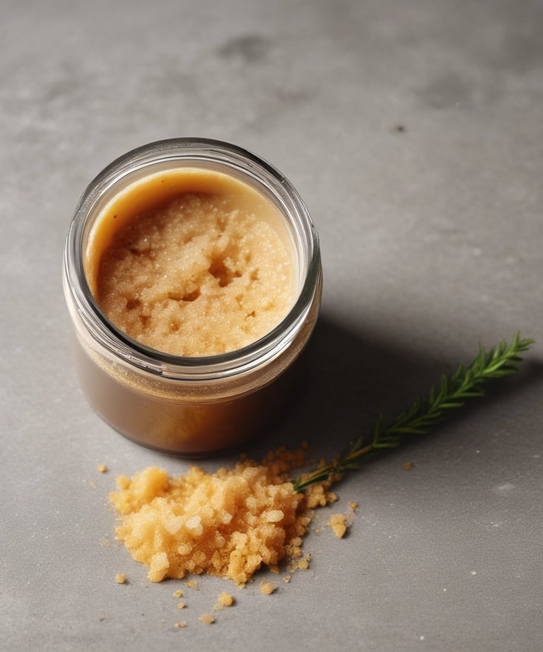 a tube of cream sitting on top of a white plate