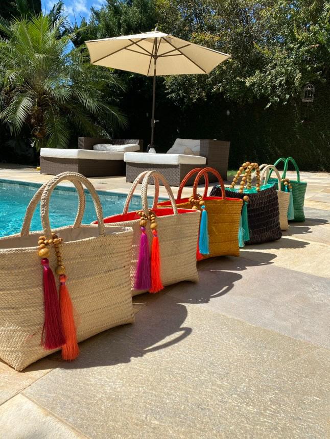 HandJu colorful straw bags