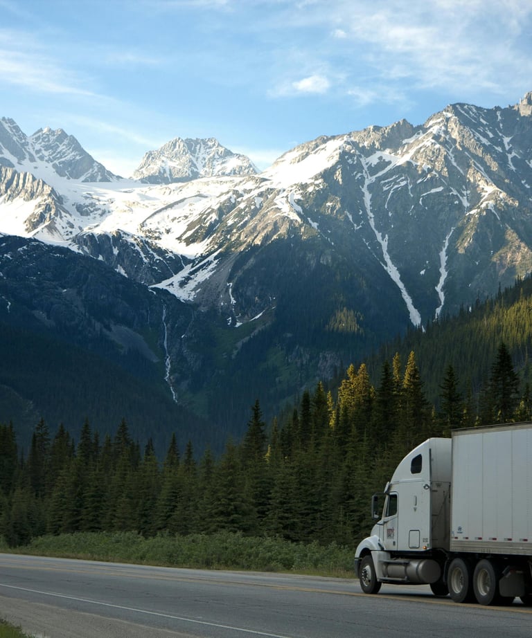 Truck on country side