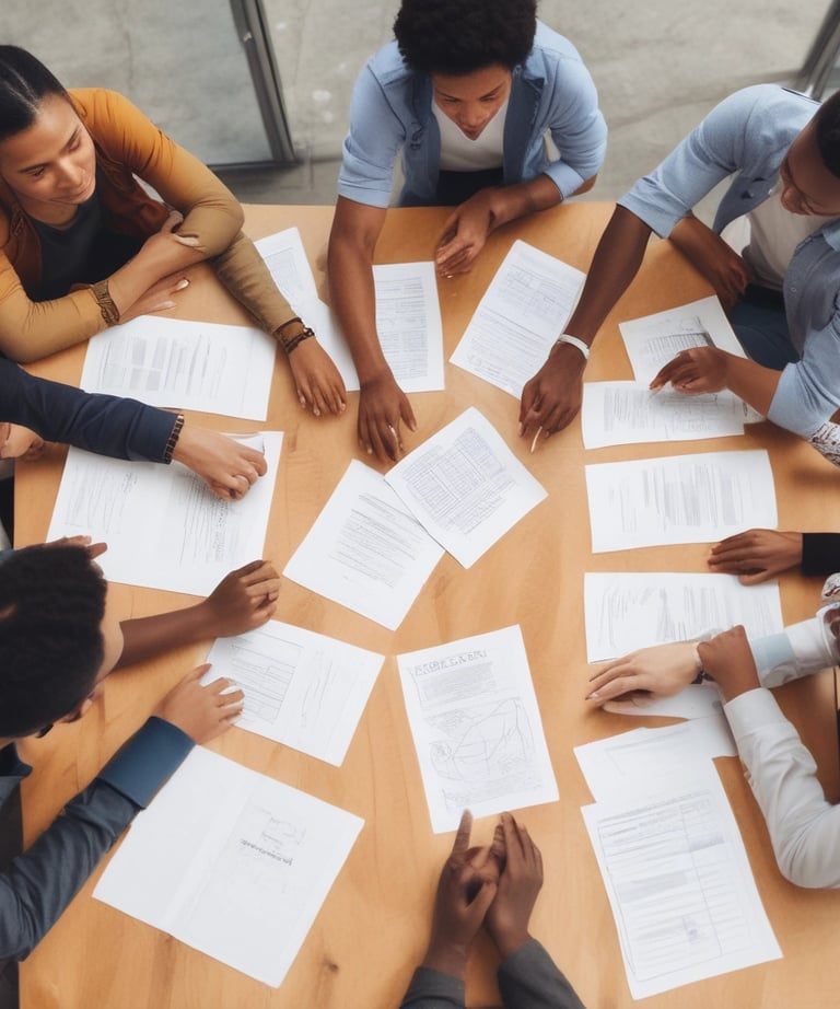 A team of professionals discussing legal strategies.