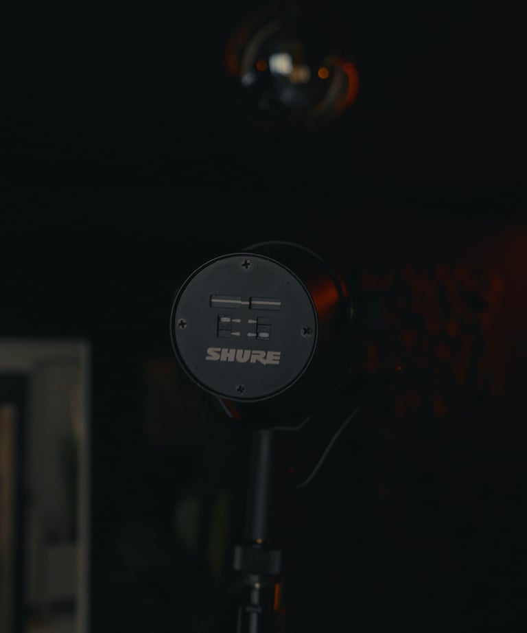 Vocal recording setup at Vault Studio near Ramstein Air Base