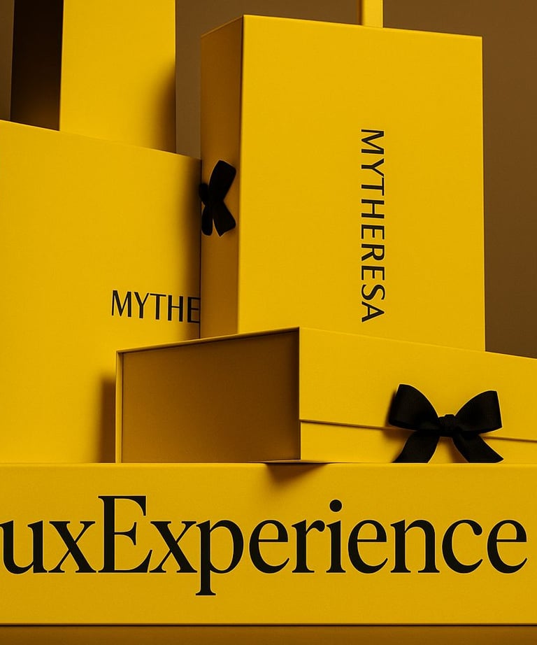 Yellow boxes from online shop Mytheresa