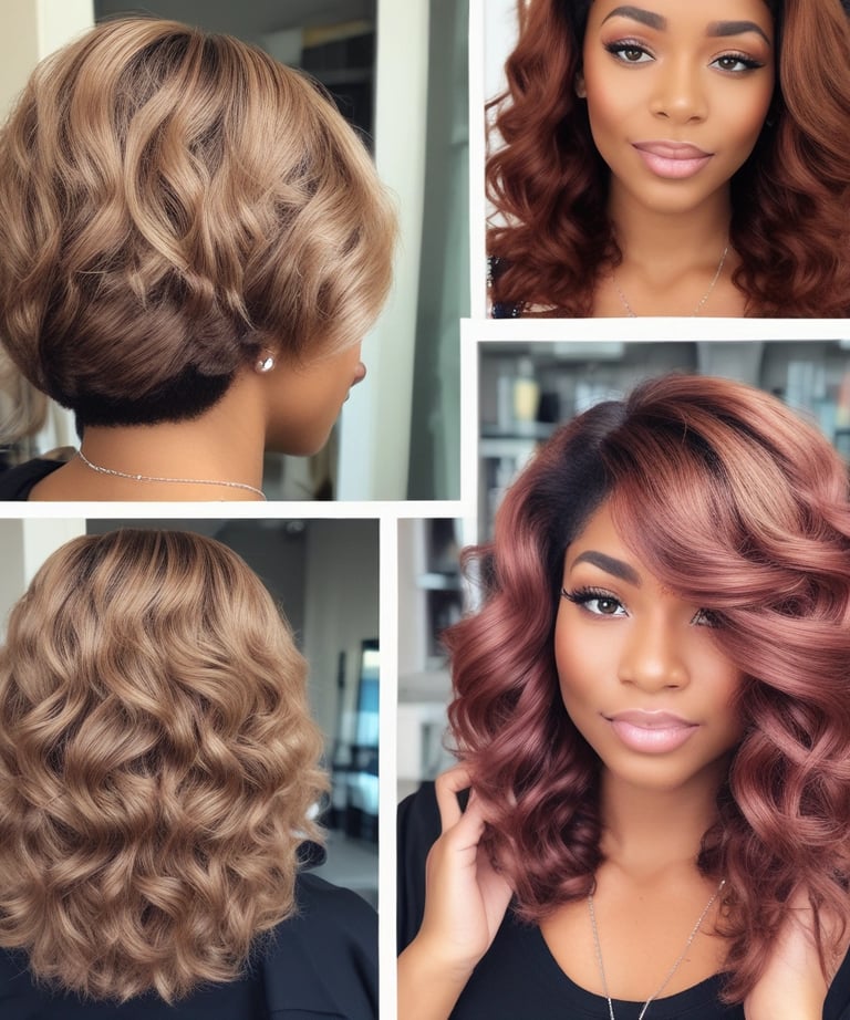 Close-up of hair coloring process with vibrant shades.
