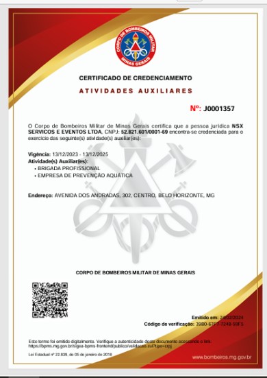 Contamos com brigadistas e salva-vidas para garantir a segurança em eventos, clubes e empresas .