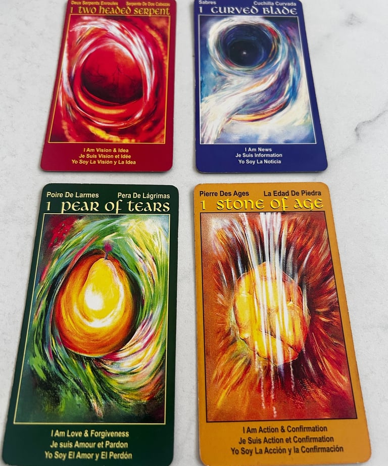 56 Manor Arcana tarot cards 4 suits of colors from the I Am One tarot deck