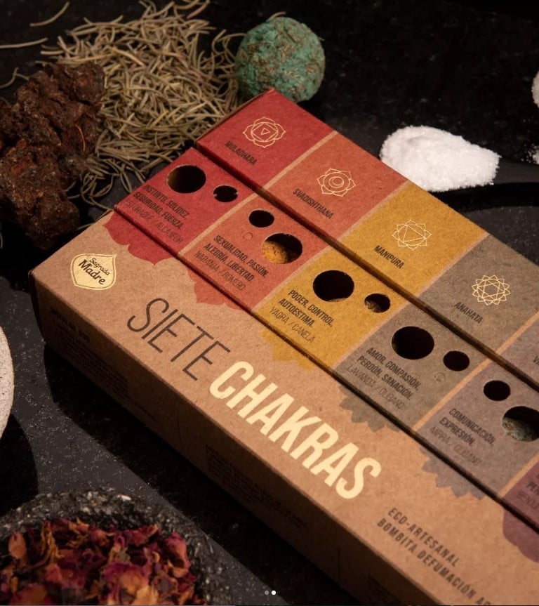 Bombitas 7 chakras Sagrada Madre, para equilibrar tu energía vital. Jaku Aromas, Castellón.