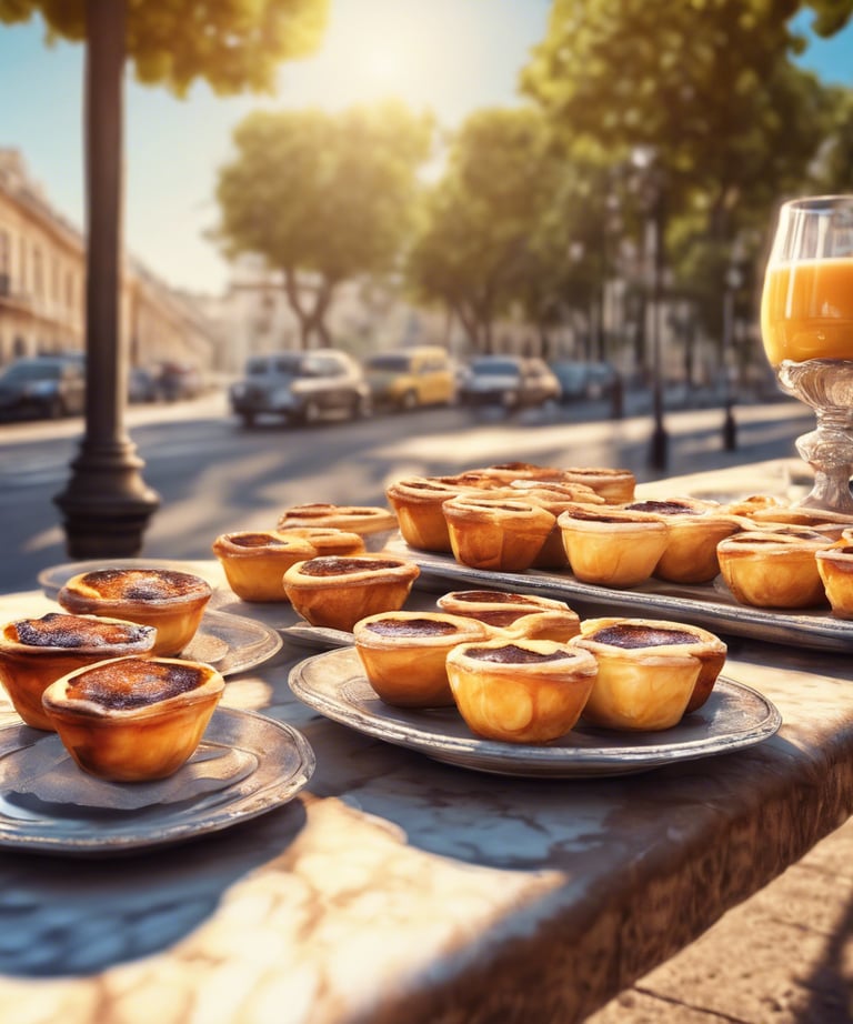 Pastel de nata en een glas natuurwijn