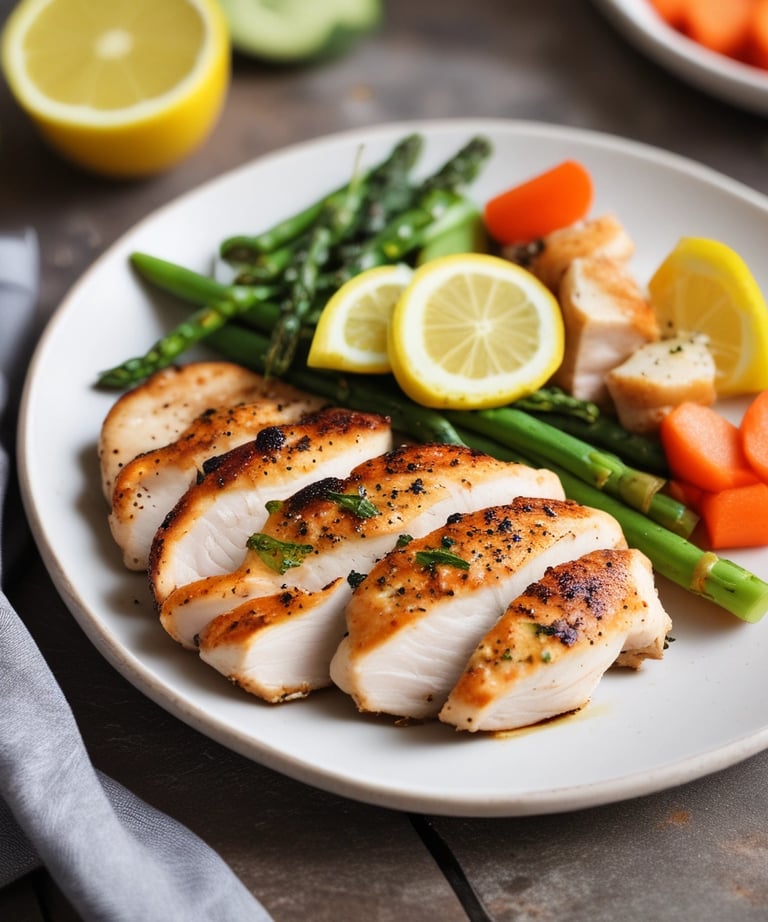 Close-up of vibrant ingredients laid out on a wooden cutting board.