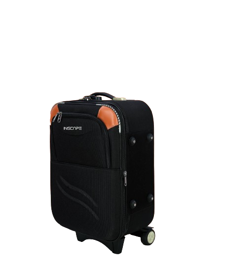 a black suitcase with two wheel