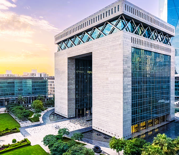 Dubai International Financial Centre (DIFC) represent finance industry.