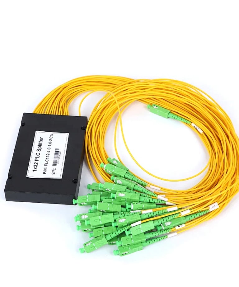 Passive 1 x 32 PLC Optical Fiber Splitter / Coupler For Rack Mounted Fiber Terminal Box