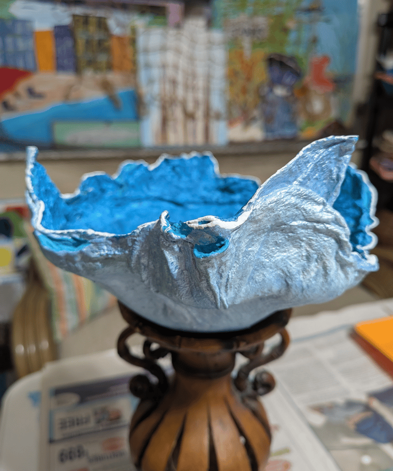 Papier-Mache Trinket Bowl featured on YouTube.