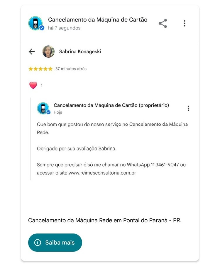 Cancelamento da Maquina Rede em Pontal do Parana PR