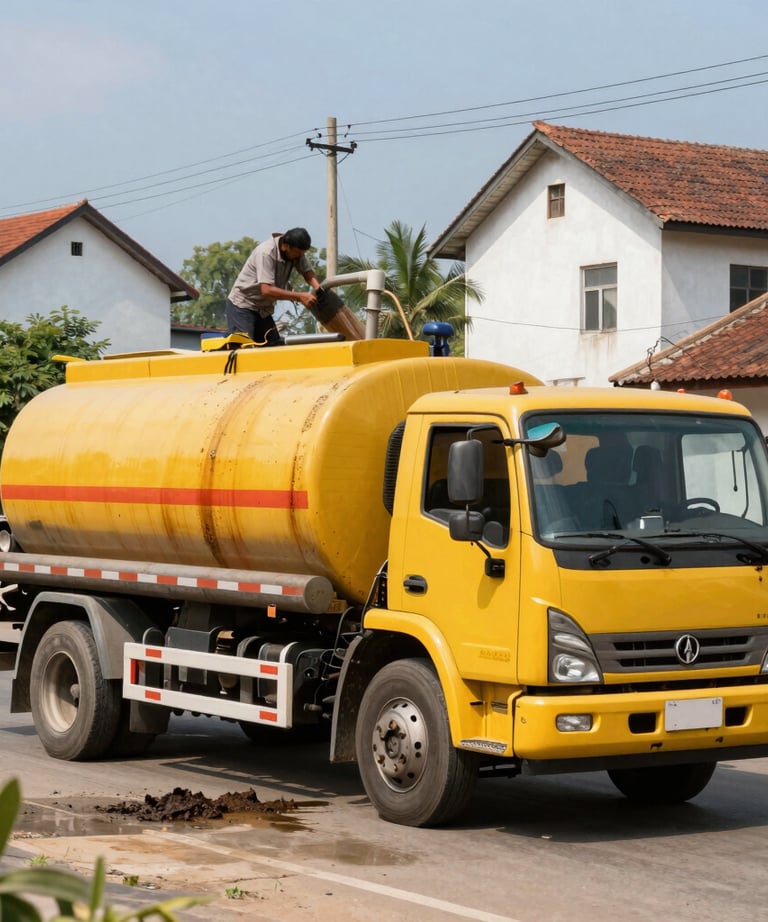 Clean and well-maintained septic tank equipment ready for service.