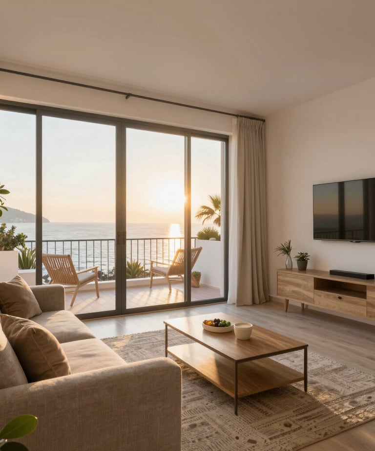 Before-and-after view of a sleek spa bathroom transformation.