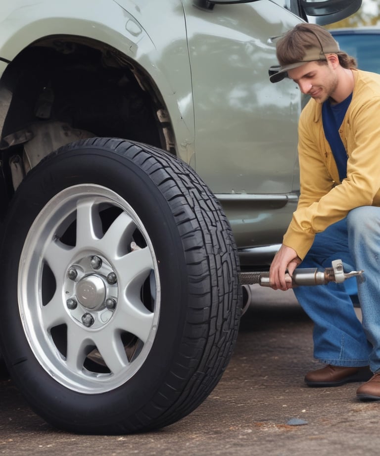 A Mayo Towing truck carefully towing a car on a busy street at dusk.