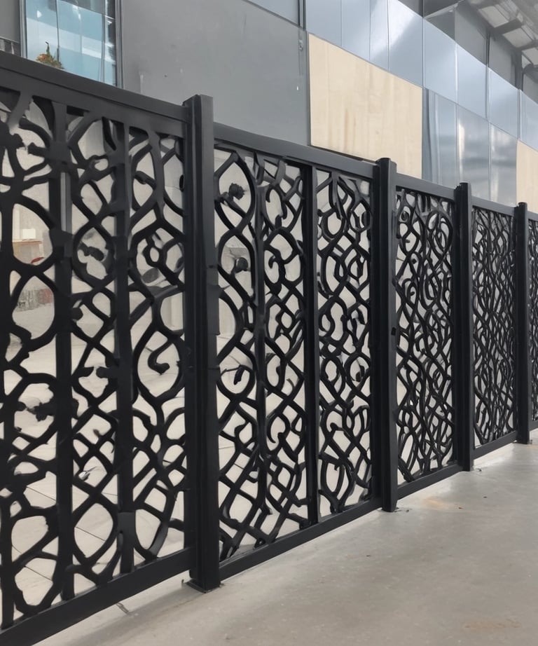 A skilled technician bending metal sheets into decorative shapes with a ubkant machine.