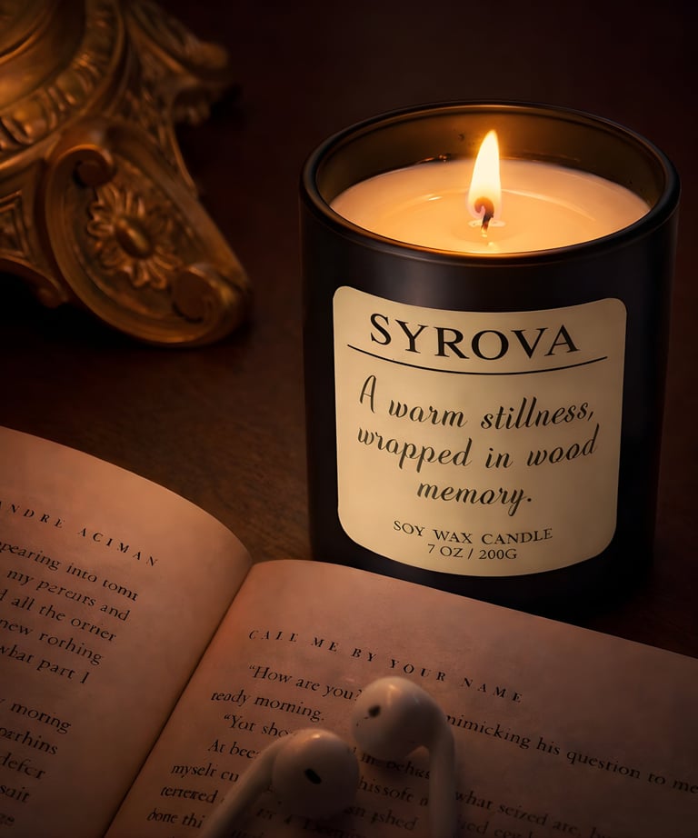 Natural soy wax surface texture inside luxury scented candle