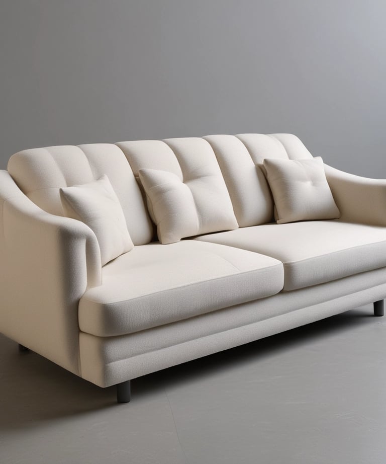 A detailed image of tufted upholstery with a diamond pattern and buttons securing the fabric at regular intervals. The texture of the material is clearly visible, with a soft sheen indicating high-quality leather or a similar material.