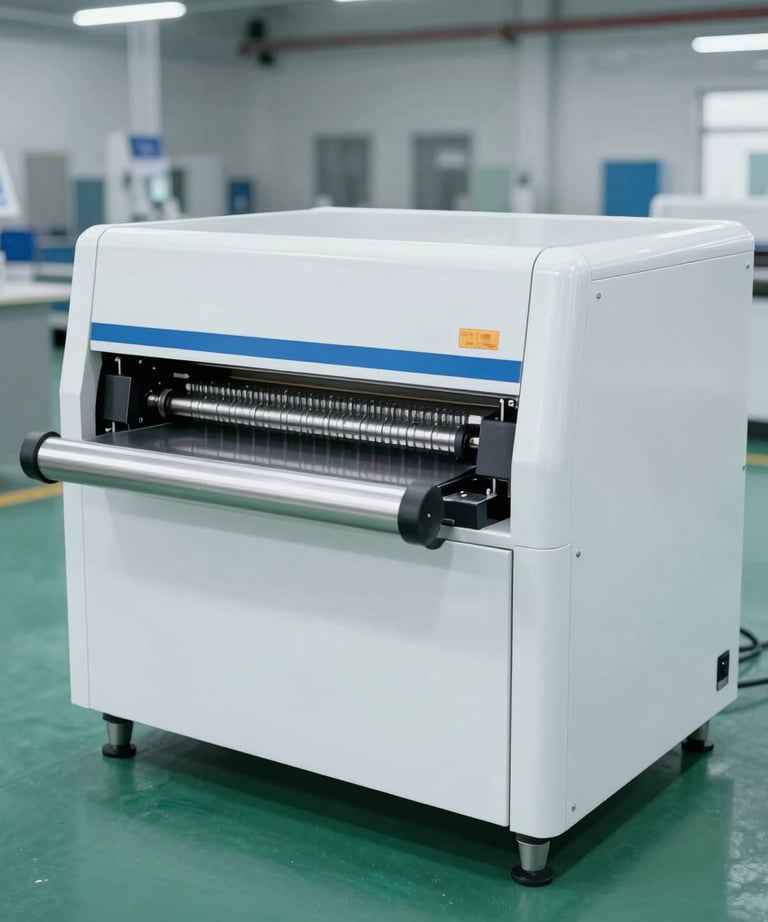 Close-up of a vacuum packaging machine sealing products with precision.