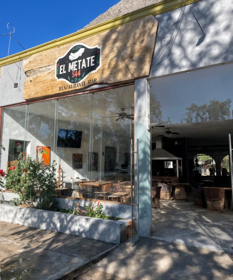 a restaurant with a sign that says el me matafeo
