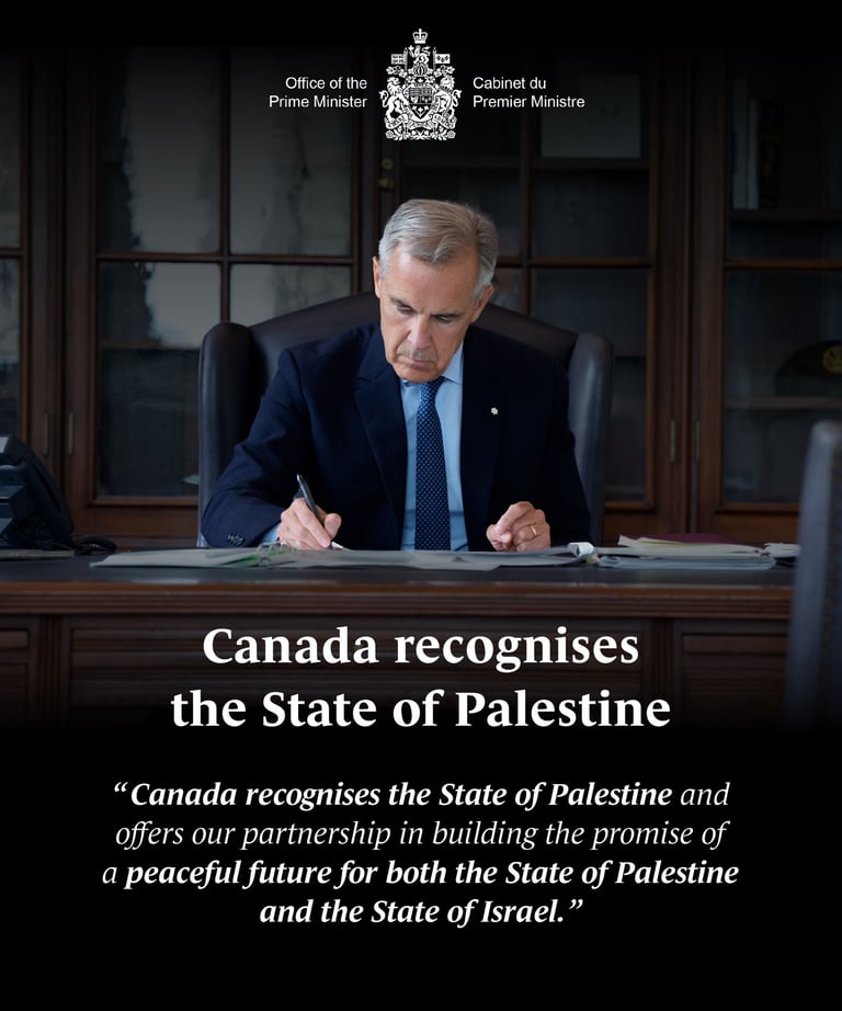 Mark Carney Today, Canada recognises the State of Palestine.