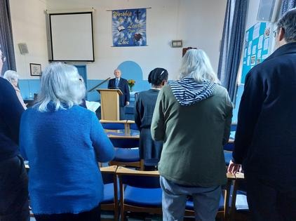 Picture of people at a worship service