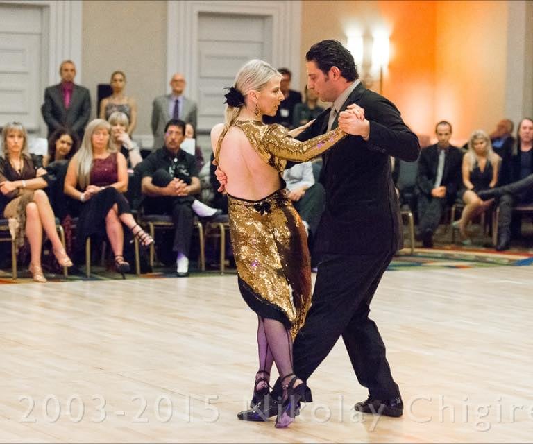 Mekhael Srour and Martha Slater tango dancing