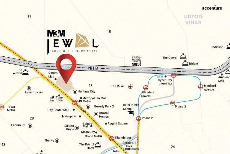 M3M Jewel, Sector-25, Map, Best Property in Gurugram